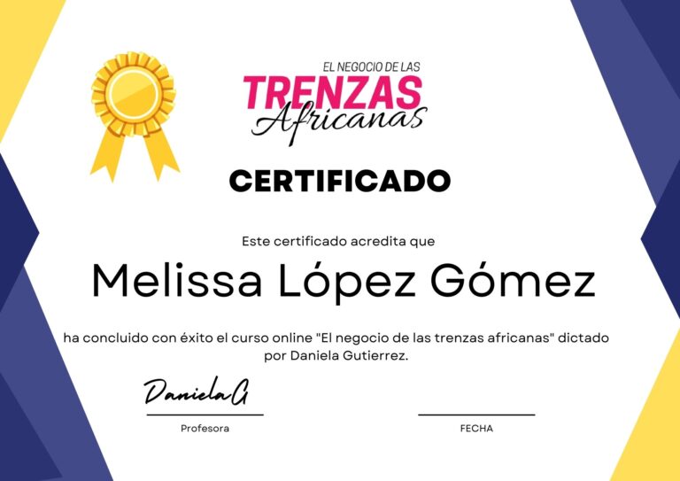 Certificado curso online de trenzas africanas