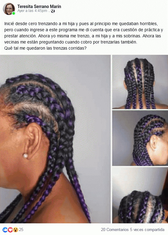 Testimonio estudiantes trenzas africanas